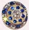 Crystal Rhinestone Button with Color Accents